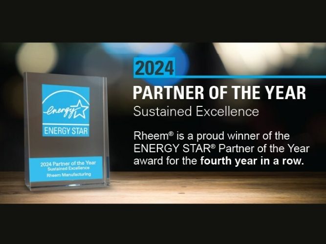 Rheem Wins Fourth Consecutive ENERGY STAR Partner of the Year Award